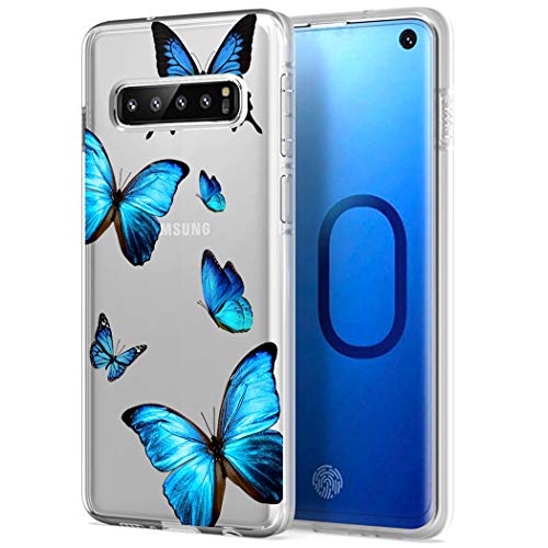 Coque Samsung Galaxy S10 transparente souple motif papillon housse protection fille 6,1"