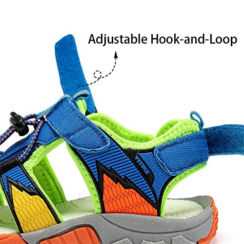 Image of JMFCHI Boys Girls Kids Closed Toe Sports Sandals Summer Water Shoes | Little /Big Kid,Comfortable lightweight,Non-slip soft sole,Hook-and-loop closure,Easy wear,Anti-collision toe,Daily casual
