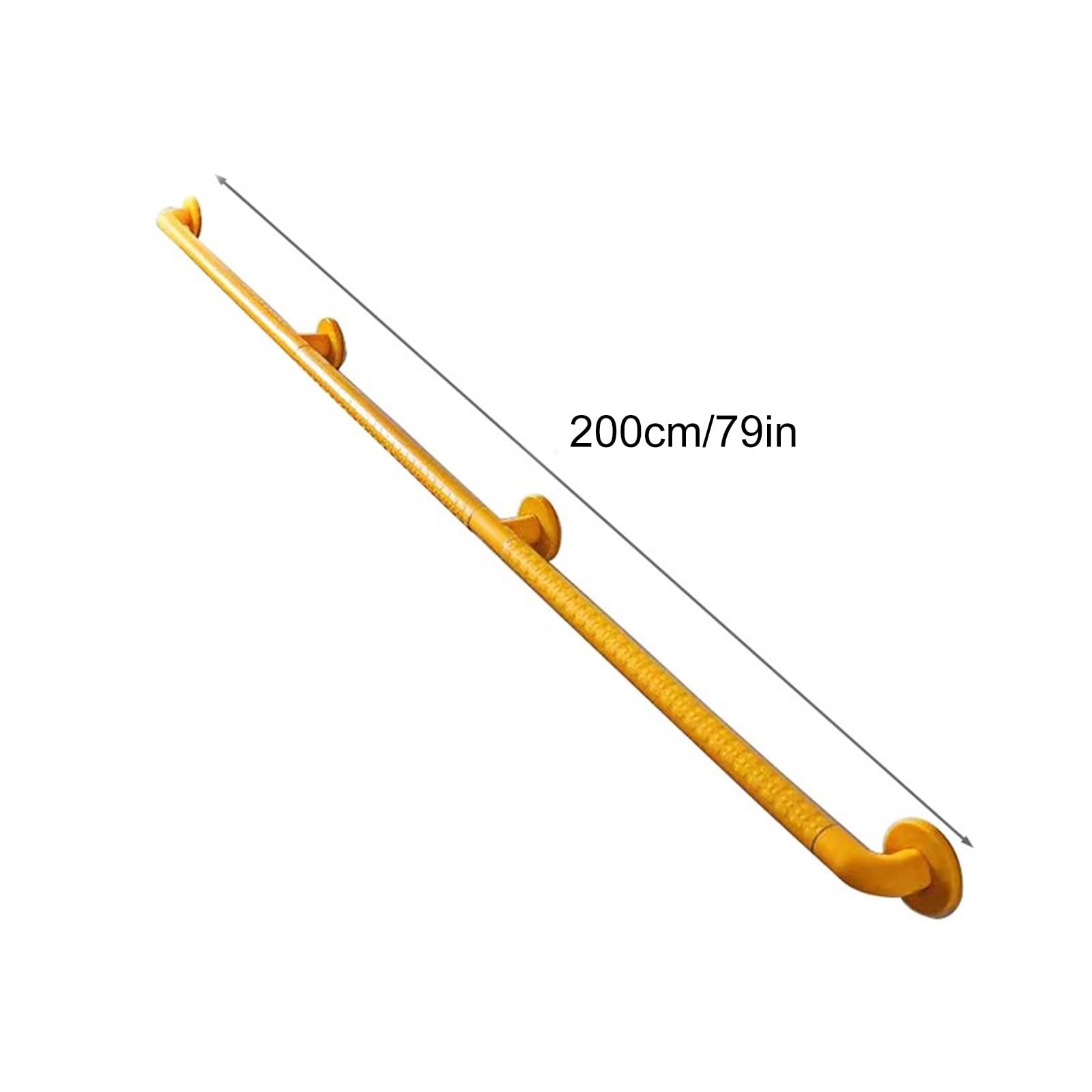 Pasamanos de Pared para Ducha, Antideslizantes, para baño, Interior y Exterior, Cocina, Escalera (Amarillo, 200 cm/79 Pulgadas)