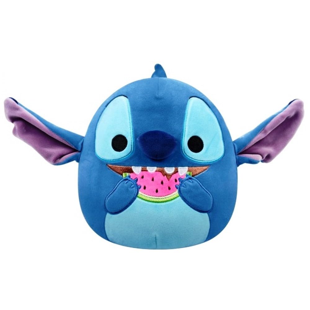 Disney Stitch Eating Watermelon Plush Toy, Blue, 8 inches