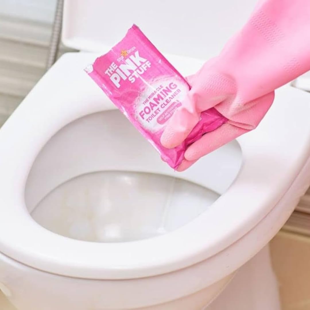 The Pink Stuff Limpiador Espumoso para Inodoros en Polvo, 6 Sobres x 100g, Miracle
