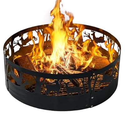 Fire Pit Ring for Outdoor Wood Burning 36x12 Inch Fire Ring of Outside