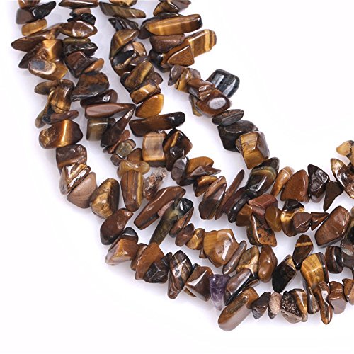 Image of 5-8mm Yellow Tiger Eye Chips Natural Chip Stone Beads for Jewelry Making | Semi Precious, Loose Gemstone, Healing Crystal, Rocks, 230Pcs Strand, Drilled, DIY Bracelets Necklaces Earrings Crafts Supply