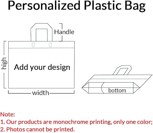 Miniatura 3 de 5-500 bolsas de plástico personalizadas para compras de mercancía con asa, bolsas personalizadas para regalo de fiesta, bolsas al por menor a granel