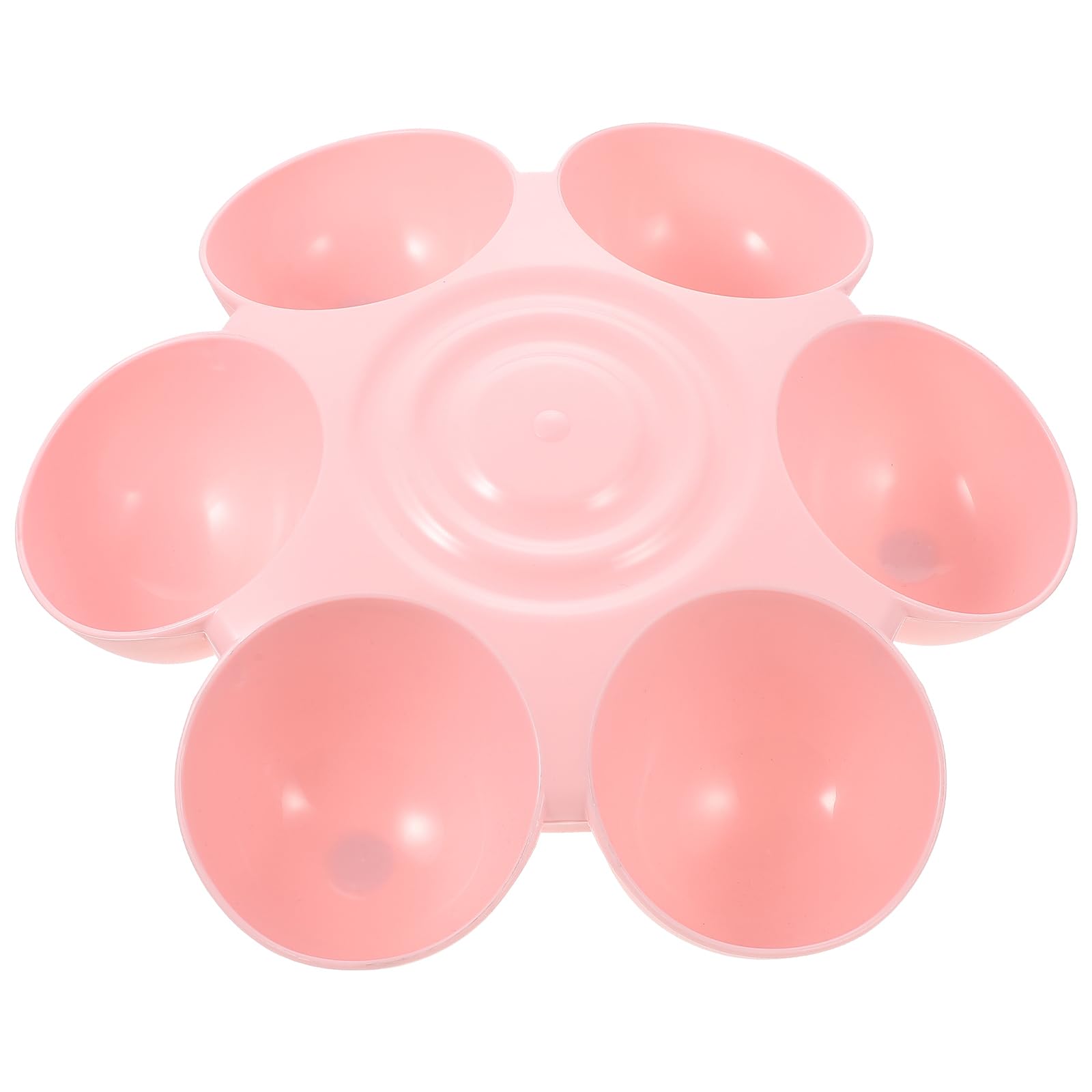 UKCOCO Cat Bowls Multifunctional 6 in 1: Flower Shape Cat Food Bowl - Food Grade Plastic Water Bowl for Dogs Cats Pink