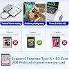 CFexpress Type A/SD Dual Slot Card Reader USB-C, 10Gbps USB 3.2 Gen 2, Compatible with CFexpress Type A/SD Card, Aluminum Adapter