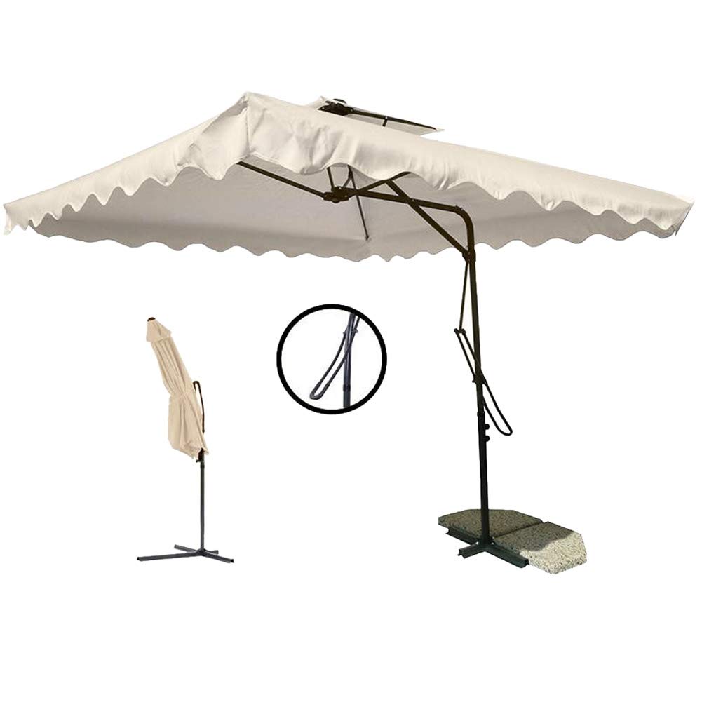 BAKAJI Ombrellone da Giardino Decentrato 2,5x2,5 Mt Palo Metallo Chiusura Leva Base Croce Air Vent