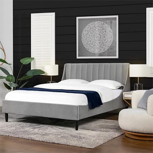 Sandy Wilson Home Aspen Platform Bed, Queen, Opal Grey #TOP1