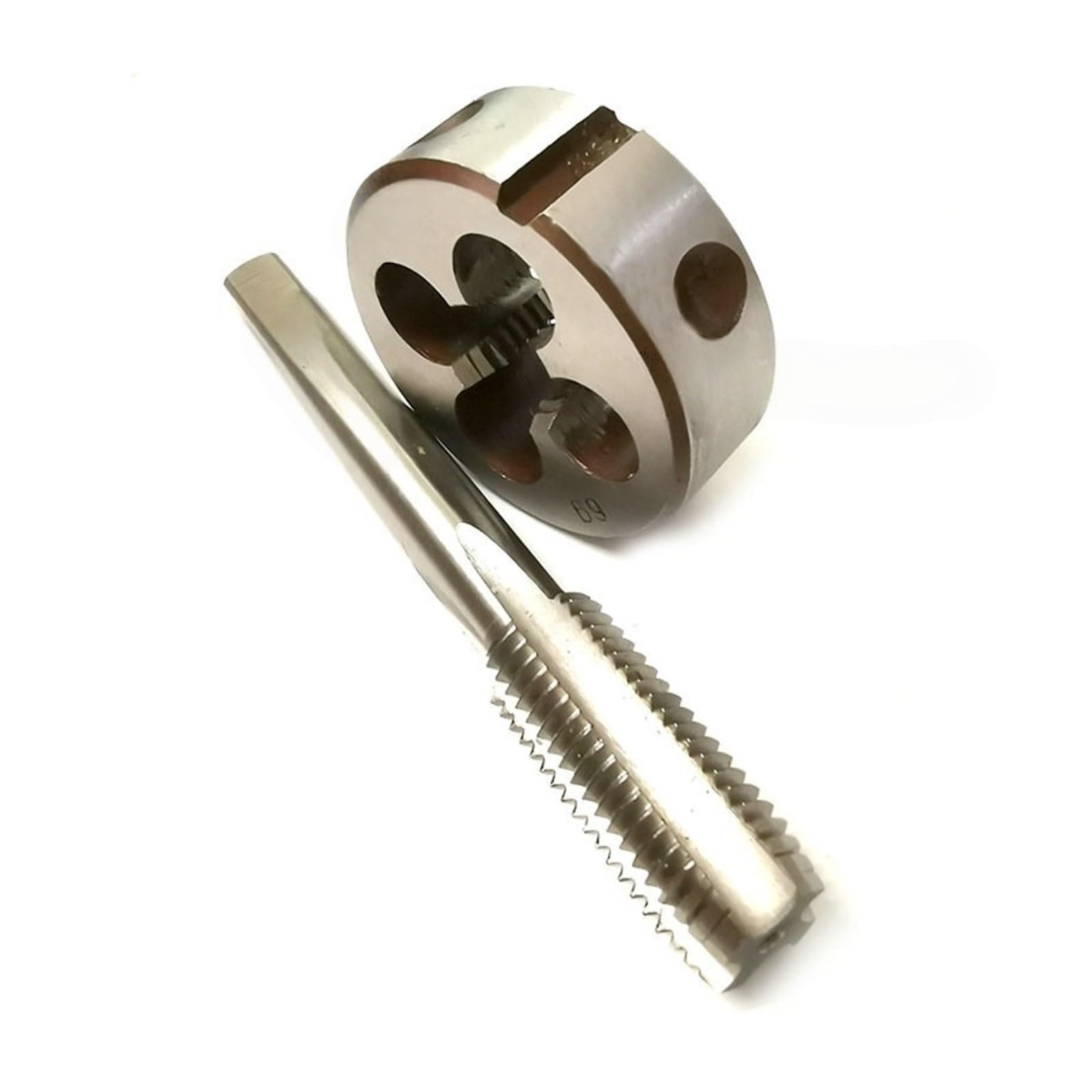 Xchiaueo M12x1.25 Tap And Die Machine Plug Round Drill Screw And Nut Metric Hand