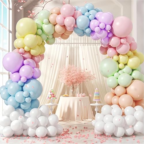 Image of Balloon Decoration Kit - 142 Pcs Pastel Balloons for Birthday, Weddings, Anniversary & New Year Events Garland Set | Birthday Decoration Items for Kids & Adults