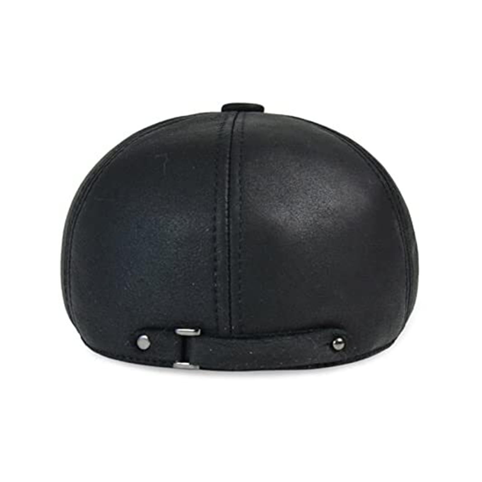 Real Leather Baseball Cap Hat with Ear Flaps - Winter Warm Beret for Men and Women (Black 2, XXL)(Large; Brown)