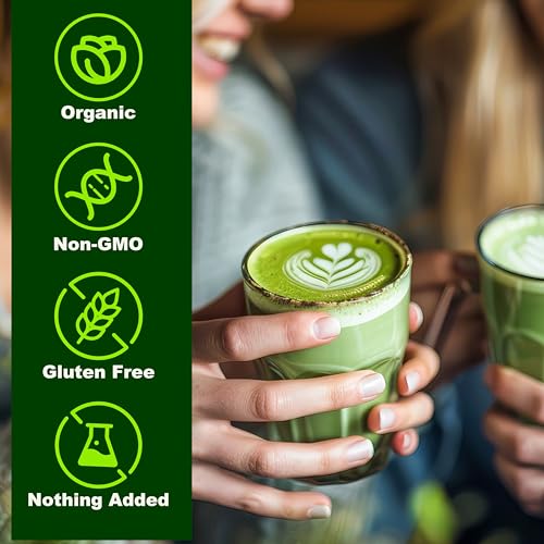 Organic Matcha Powder, 18 oz | Natural Drinks Pure Tea Powder | Organic Certification & Non-GMO | for Matcha Latte, Smoothies, Baking, and Beverage Preparation | Gluten-Free & Vegan - image 3