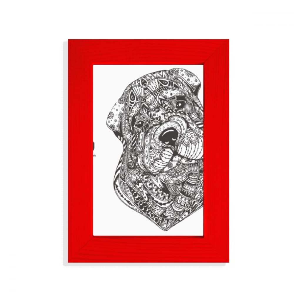 Cadre photo rouge Paint Puppy Friend de table pour portrait et décoration