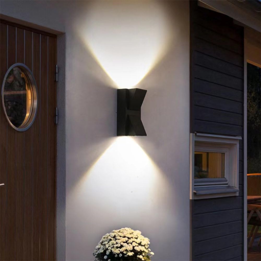 Applique Murale d'extérieur Classique à LED, Lampe Murale créative Noire, éclairage Mural extérieur étanche IP65, Appliques extérieures Haute luminosité, Pratique pour Porche et terrasse