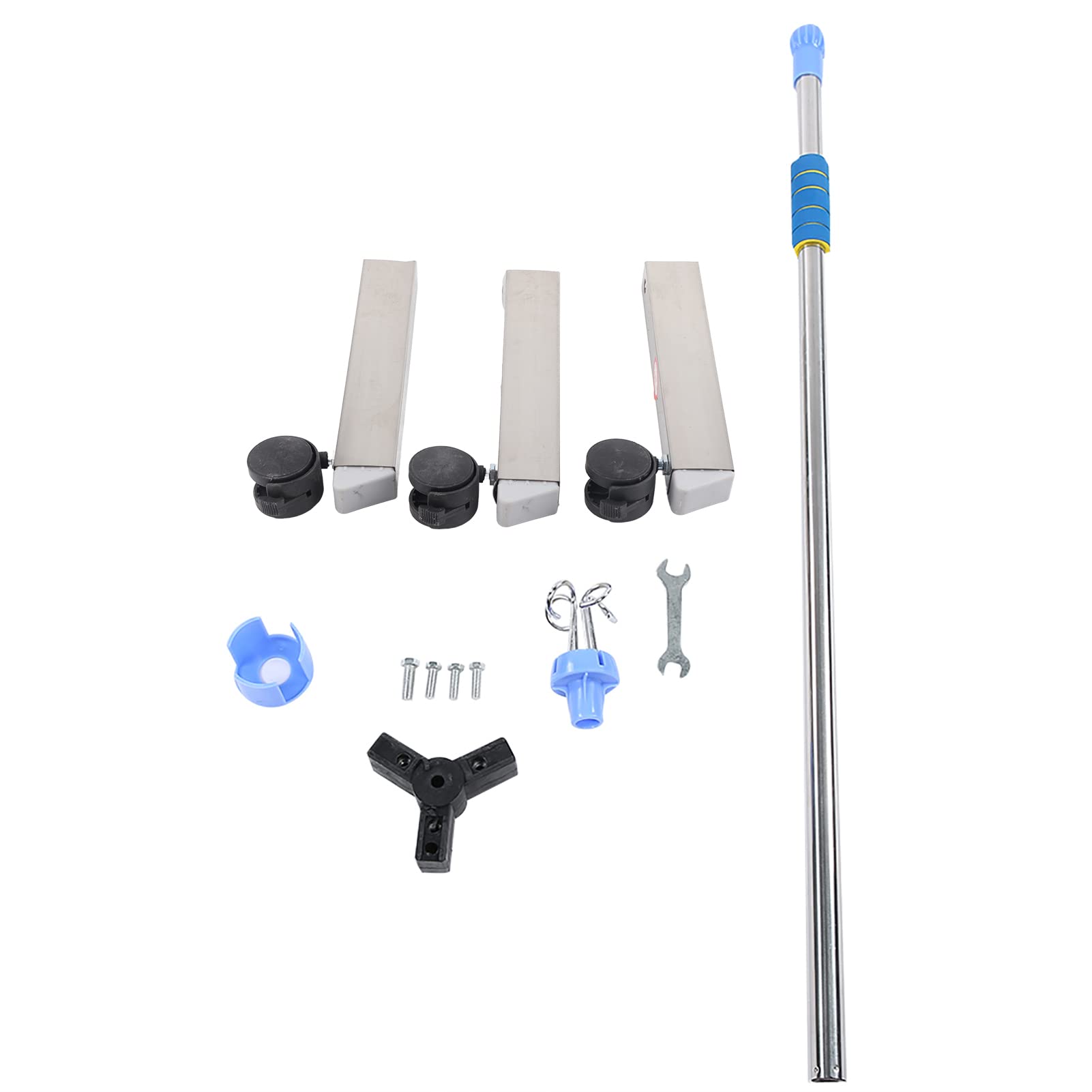 Perche IV avec Roues Poteaux de Support IV en Acier Inoxydable Porte-Sac IV pour Support de Perfusion Portable avec 4 Crochets Hauteur Réglable de 45,2" à 78,7" pour la Maison