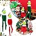 YCNASSS Christmas Elf Plush Doll - Red and Green Elves for Home Decoration, Xmas Ornaments Tabletop Home Office Decor, Fun Toys Gifts and Christmas Decorations (2pc)