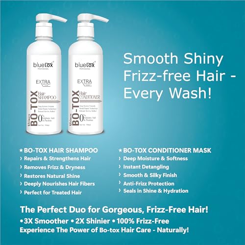 Image of HairTox shampoo and conditioner Combo with serum | sulfate and paraben free | Smoothens, Repairs & Adds Shine | HairTox Shampoo mask for Dry Damaged Frizzy & Chemically Treated Hair (500ML)