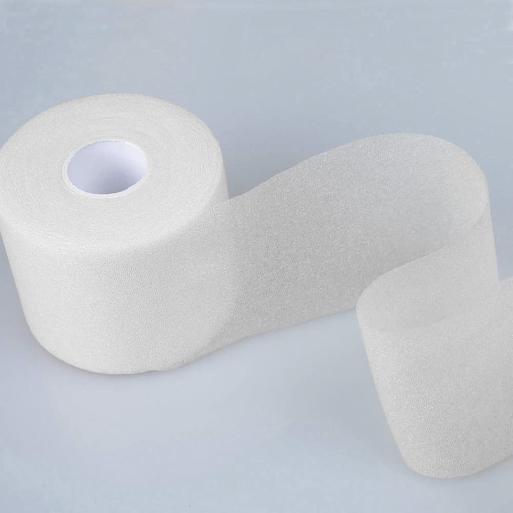 Bende elastiche autoadesive, confezione da 5 nastri medici 7 cm x 27 m, traspiranti, elastiche, per sport atletici, da usare su ginocchia, gomiti, caviglie (bianco)