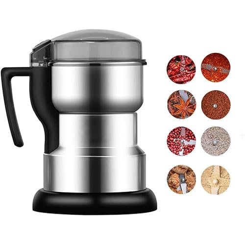 Electric Grinder 30s Quick Powder, Mini Electric Coffee Grinder Cereals, Nuts Beans Spices Grains Grinder Machine Multifunctional Home Blender Chopper