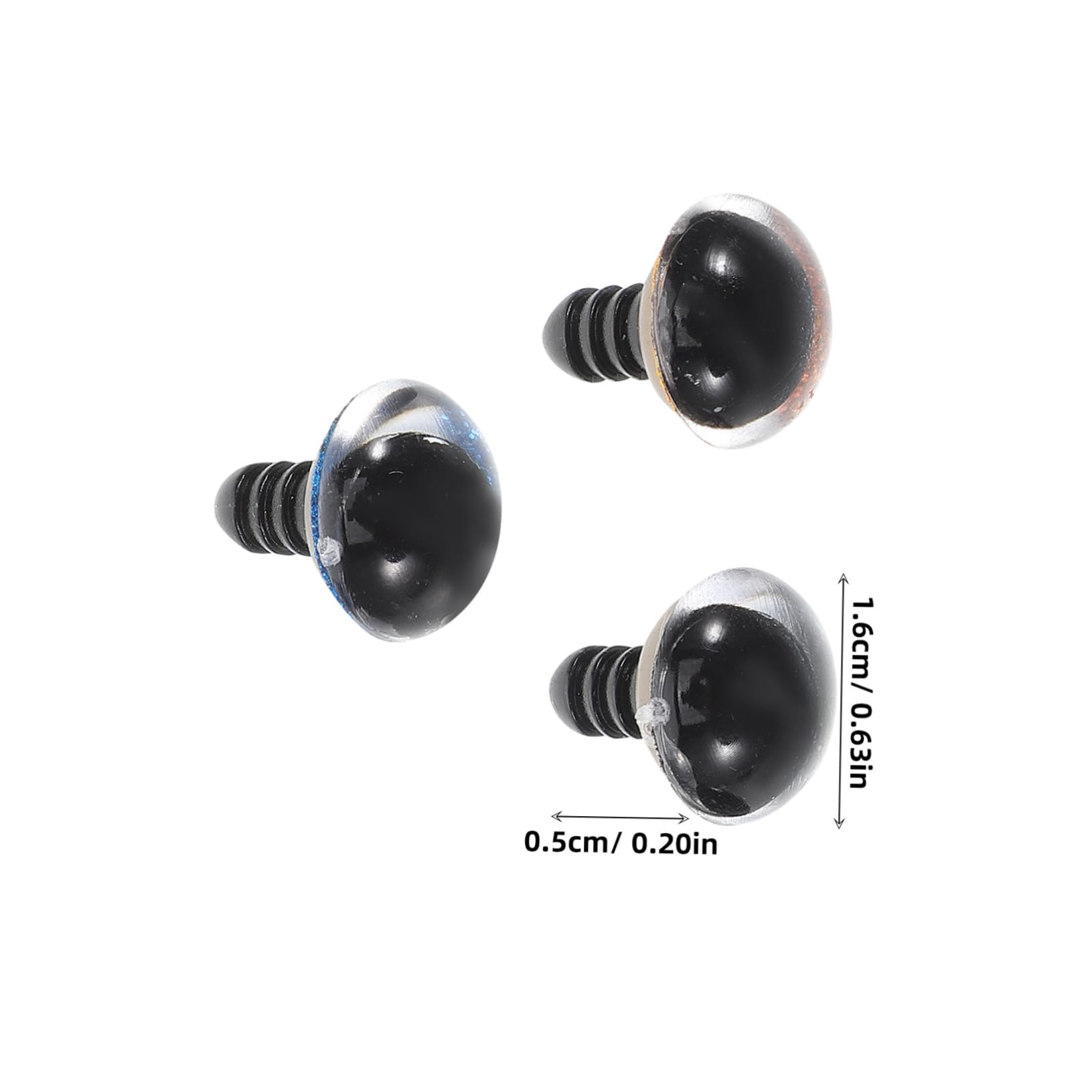 Veemoon Eyes for Stuffed Animals 30pcs Plastic Craft Eyes DIY Safety for Crocheting Multicolor Toy