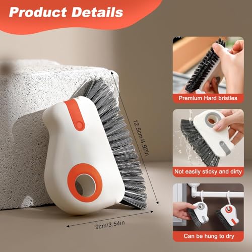 Image of 2 in 1 Groove Cleaning Brush Window Track Cleaning Tools - Crevice Cleaning Brush with Hard Bristle and Hidden Scraper for Sliding Door Track Window Seal - 2024 Multi Functional Cleaner