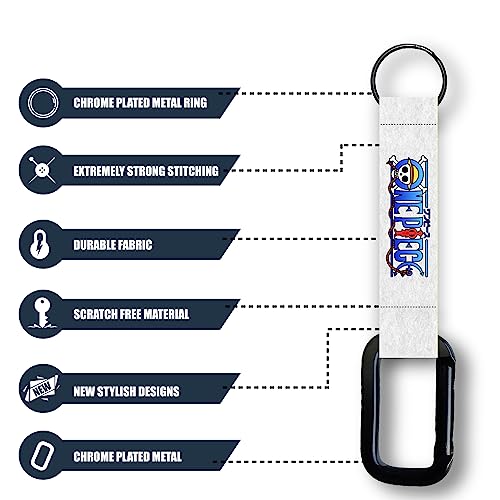 ISEE 360® One Piece Lanyard Keychain For Bikes Car Riders Hook and Ring Keychains (L x H 9 x 2