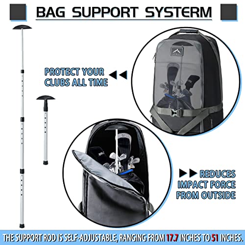 GoHimal Golf Travel Bag with Anti-Impact Support, 900D Heavy Duty Oxford Waterproof, Excellent Zipper Universal Size with Wheels