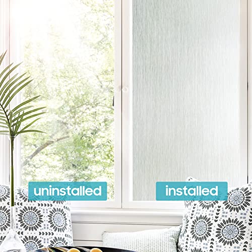 Raindrops Window Privacy Film Frosted Glass Window Film No Glue Static Cling Removable Bathroom Door Window Covering Uv Sun Blocking Home Tint Summer Frosting Stickers (Silver Silk, 17.5 X 78.7 In) #TOP6