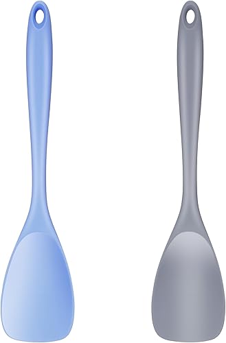 Juego de 2 espátulas de silicona, espátula de goma para cocinar y hornear, resistente al calor, espátula de goma antiadherente, sin costuras,