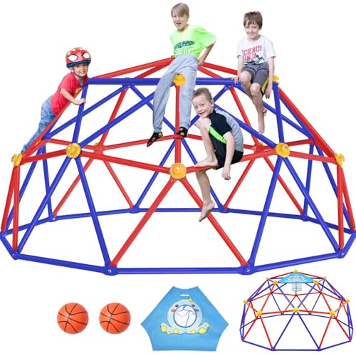 Zupapa 10FT Climbing Dome, Outdoor Jungle Gym for Kids with Climbing Grip - Geometric Dome Climber Supports 1000LBS Outdoor Playset and Easy Assembly Outdoor Play Equipment for Kids (Purple, 10FT)
