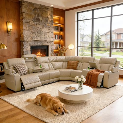 Power Breathing Leather Reclining Sofa S...