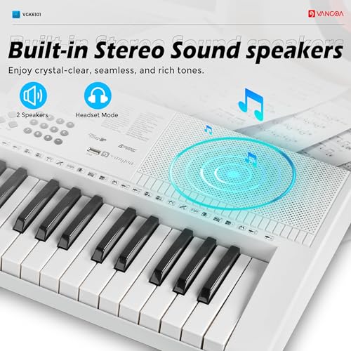 Image of Vangoa Electric Piano Keyboard 61 Light Up Key with Stand for Beginners