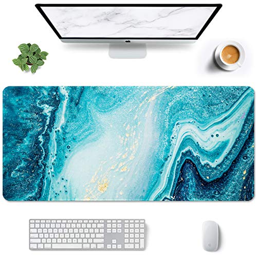 Image of Auhoahsil Large Gaming Mouse Pad, XXL 35.4 x 15.7 in Office Desk Mat, Green