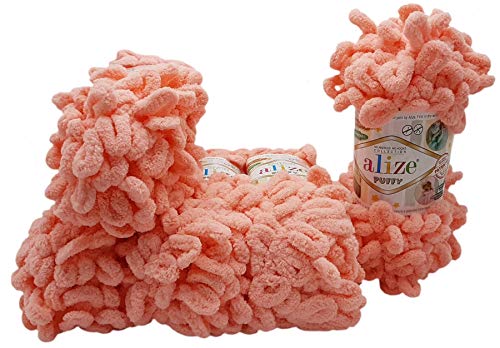 Alize Puffy 5 ovillos de lana de 100 g, 500 gramos para...