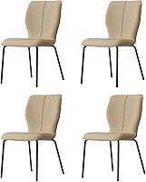 Vista 13 de Kitchen Dining Chairs Set of 2/4, Room Chairs with Metal Legs,Heavy Duty Leather Dining Room Chairs for Home Office, Bedroom,Living Room(Orange and