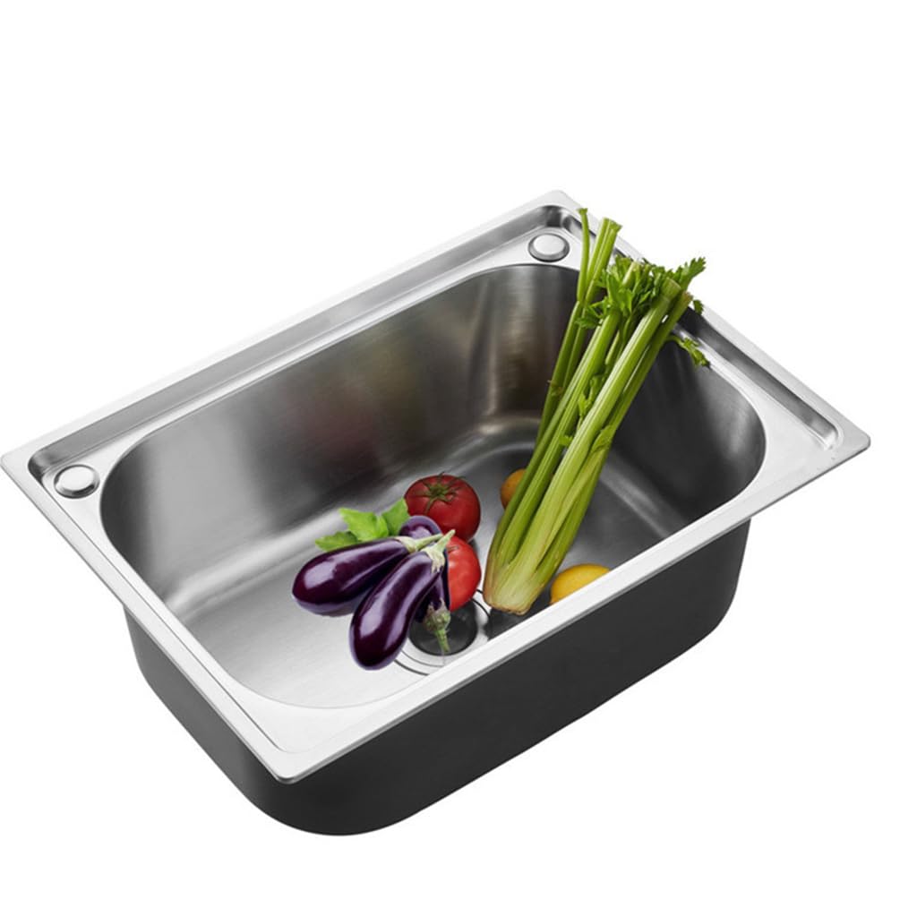 Black Nano Single Bowl Kitchen Sink 304 Stainless Steel Waterfall Bar Sink Multi-purpose Handmade Sink Rv Sink With Pull-out Faucet And Drainage Components Top Mount Or Undermount