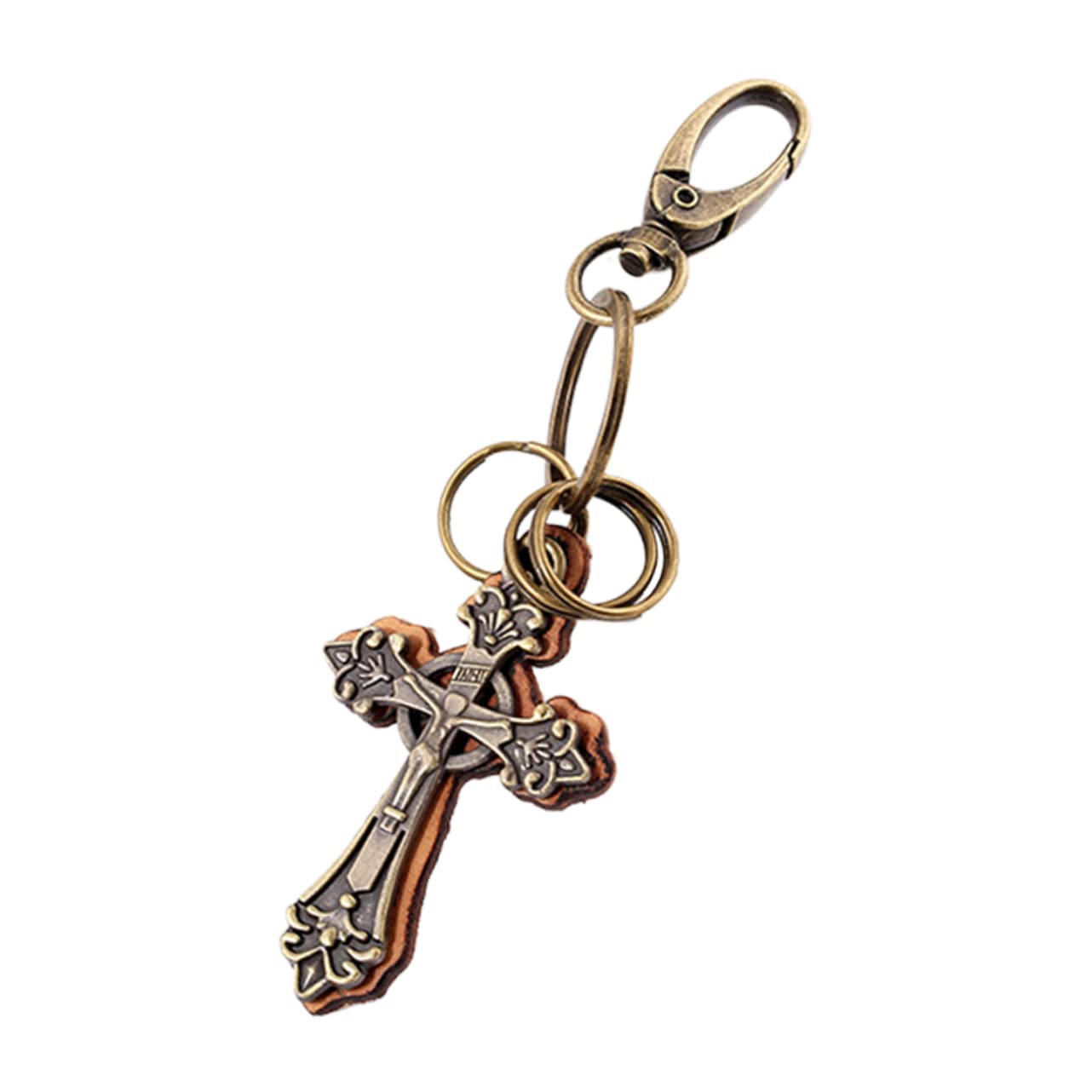 ARTIBETTER 1pc Keychain Religious Key Bag Style for Pendant Faith Design Chain Genuine Punk Unique Decoration & Pu Charm Cross Hope Keyring Retro