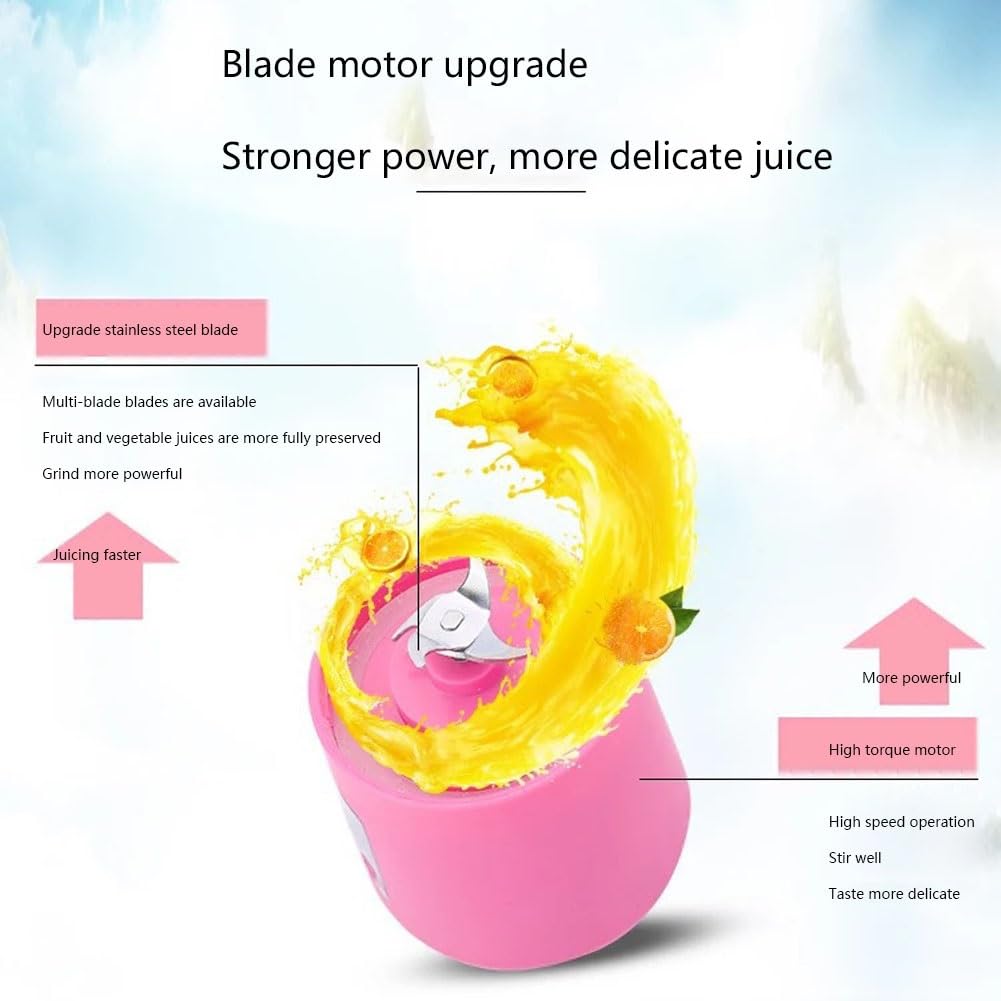 Batidora Personal Batidora Batidora Molinillo Exprimidor Eléctrico Pequeño Pulso Mini Batidora Y Batidora Portátil 21000 RPM Para Batidos, Hielo Picado, Frutas, Verduras, Batidos De Proteínas 380Ml (