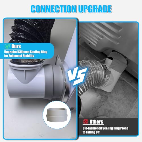 Image of Upgrade Dryer Vent Hose for Tight Space, 90 Degree Elbow Connector | Tool-free indoor dryer vent kit with silicone adapter, clamps, dryer vent, Easy 10-min install for tight laundry spaces.