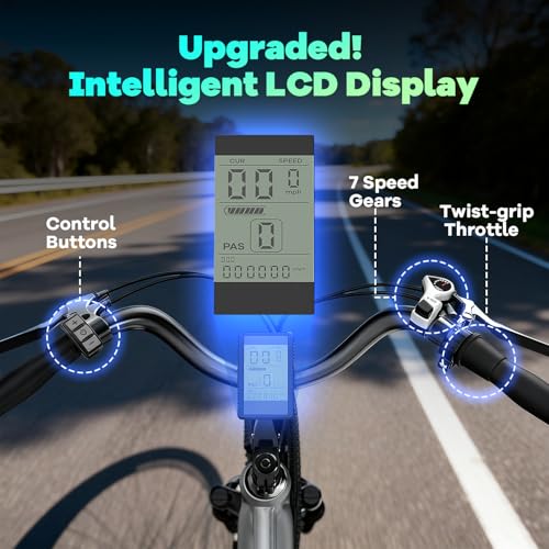 Image of Cybervelo 750W Peak Electric Bike for Adults,up 80 Miles Removable Battery Ebike, 26 inch Electric E Bike with 7-Speed,Adult Electric Bicycles for Commute Beach Snow Womens /Man All Terrain