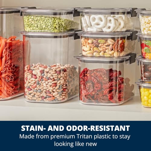 Rubbermaid Brilliance BPA-Free Food Storage Containers with Lids Airtight Kitchen and Pantry Organization Set Includes 3 Containers and Scoops Clear 16 cups - Image 5