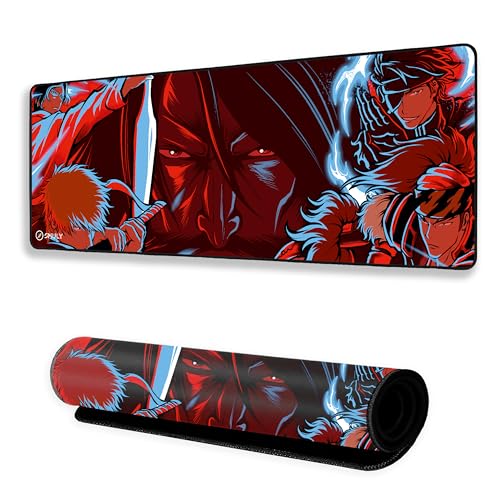 Image of Samurai Warrior Mouse Pad 12x32 Inch 3mm Extended Gaming Desk Mat with Anti-Slip Rubber Base Mousepad for Smooth Surface Desk pad for PC & Laptop Use Waterproof & Stiched (Multicolour) Deskpad