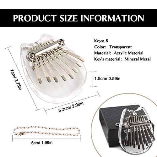 Esportic Mini Kalimba, Kalimba 8 toetsen duim piano, draagbare marimbas prachtige mini kalimba vinger duim piano… - Image 3