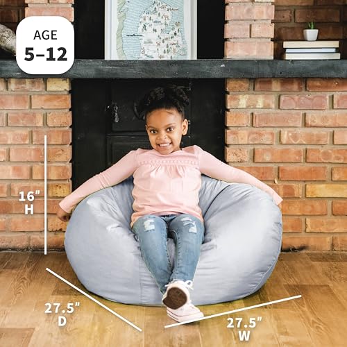 image for Big Joe Classic Bean Bag Chair, Gray Smartmax, Durable Polyester Nylon
