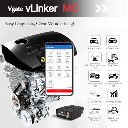 Image of Vgate vLinker MC Bluetooth OBD2 Diagnostic Scanner for Android & Windows