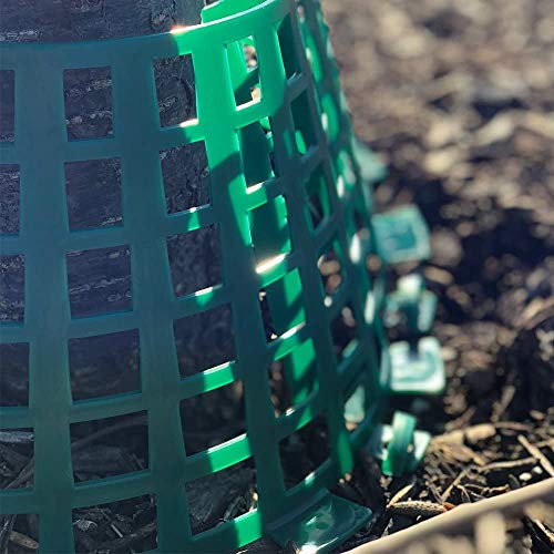 Plant Knight Tree Trunk Guard Protector with 6 Inch Plastic Expandable Wrap Fence Cage Ventilation and Clip for Garden Protection, 6 Pack (Green) - Image 6