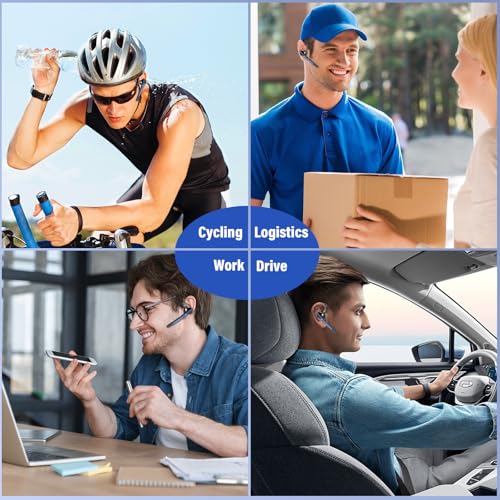 Bluetooth Headset, 90Hrs Bluetooth 5.3 Earpiece, APTX HD Audio, Mute Button - image 8