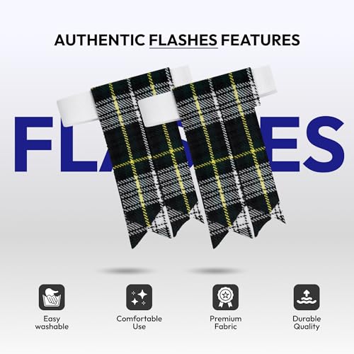 Image of Scottish Tartan Kilt Flashes with Elastic Adjusters