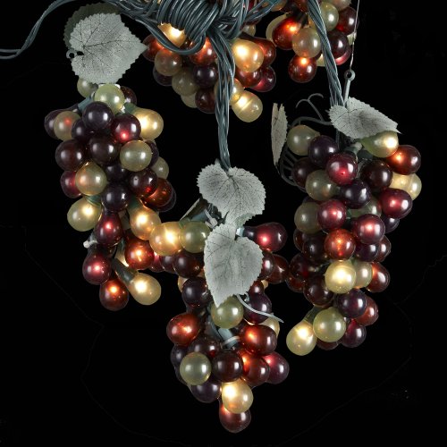 Kurt Adler Indoor/Outdoor UL 100-Light Micro Bulb 5 Cluster Multi Grape Light Set