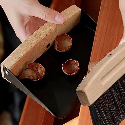 Kleine Kehrschaufel und Besen Set, Mini Tragbare Kehrschaufel, Tragbare Mini Besen Mini Holz Tischbürste für Familie Küche Reinigung Tischplatte Arbeitsplatte 15,4 x 10,6 x 4 cm Schwarz – Bild 7